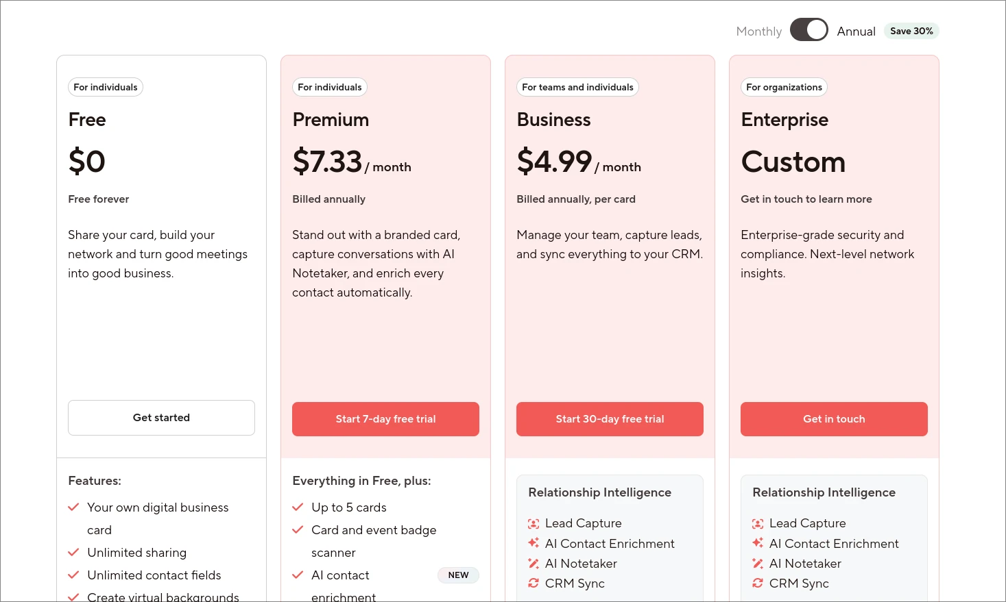 Pricing snapshot: Blinq plans