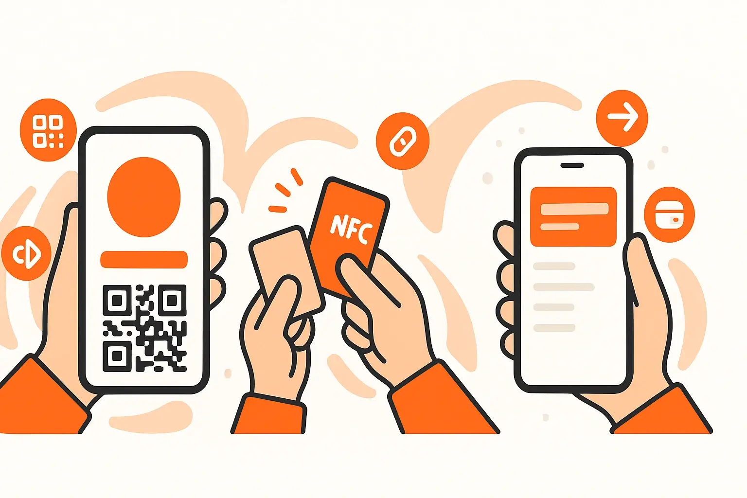 Sharing a digital business card using QR code, NFC tap, and Apple Wallet