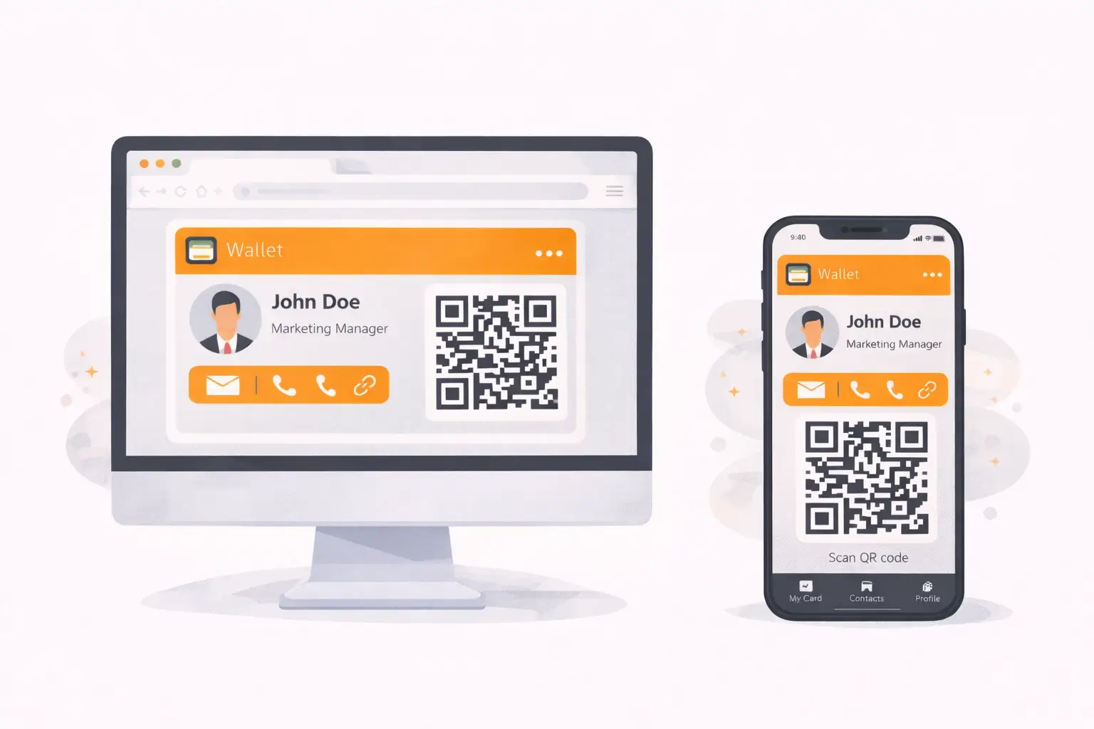 web and app based digital business card